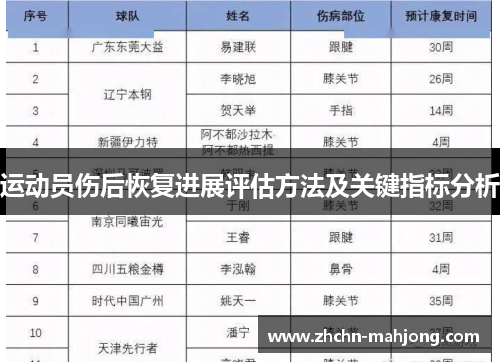 运动员伤后恢复进展评估方法及关键指标分析
